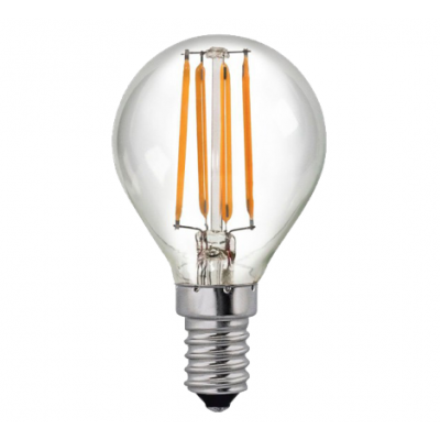 Bombilla esférica LED filamento alta calidad de cristal 4W 